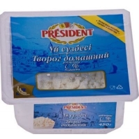 Творог ДОМАШНИЙ 0% 450 г,  PRESIDENT
