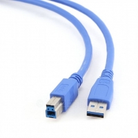 КАБЕЛЬ ДЛЯ ЖЕСТКИХ ДИСКОВ USB 3.0 PRO GEMBIRD CABLEXPERT CCP-USB3-AMBM-6, AM/BM, 1.8 М, ЭКРАН, СИНИЙ, ПАКЕТ (059190)