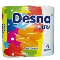 Бумага DESNA Ultra туалетная 2сл 4 рулона пак