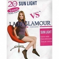 Носки LADY GLAMOUR женские капрон с уплотненной подошвой 20D